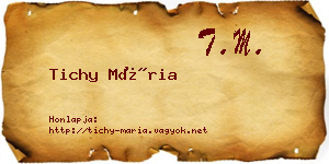 Tichy Mária névjegykártya